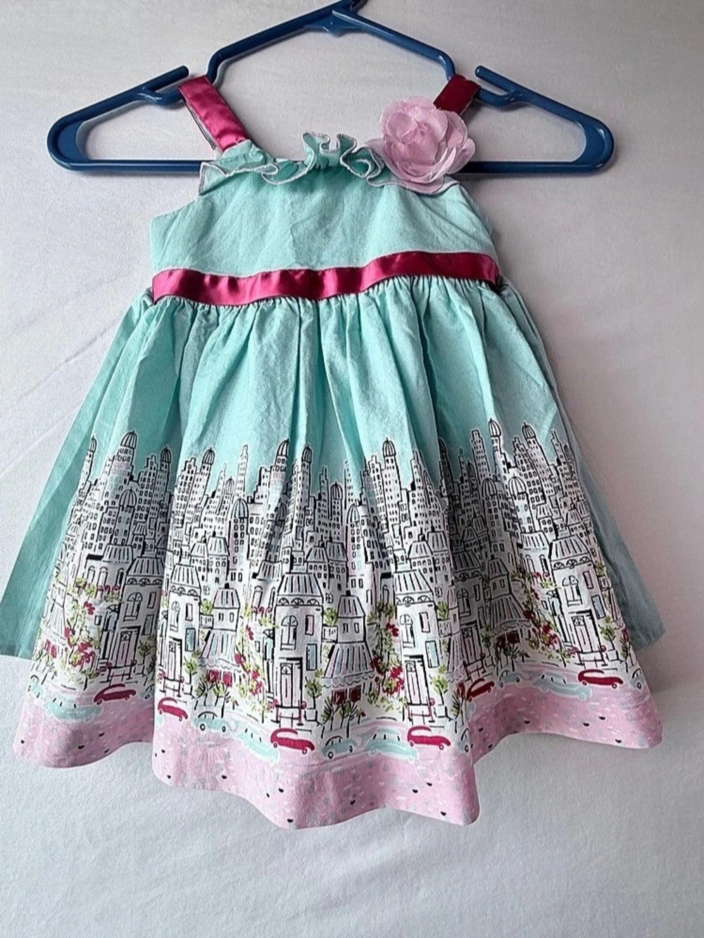 Jessica Ann Baby/Toddler Girl Dress Size 18 Month French Flare Skirt City Scene